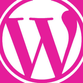 wordpress logo in pink