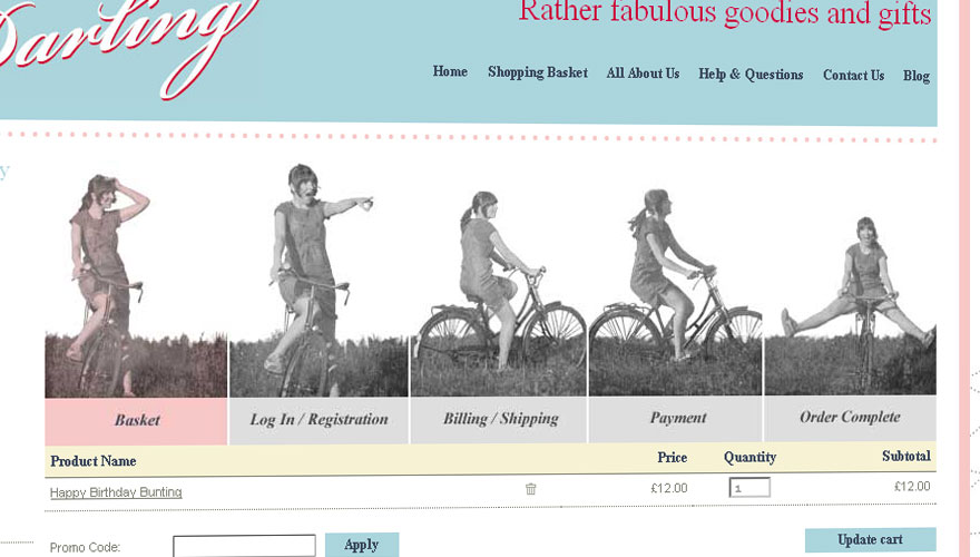 Just Darling checkout page